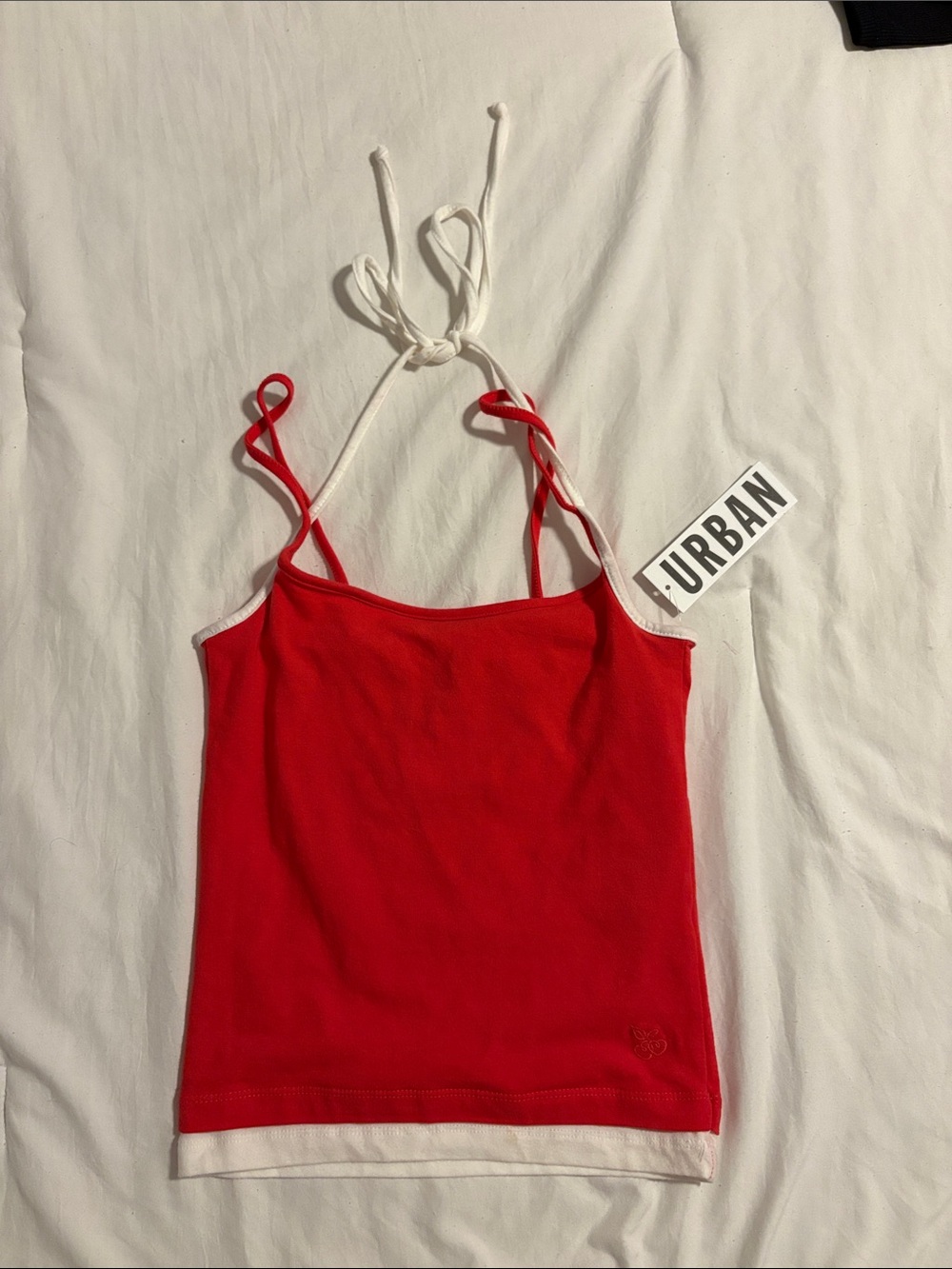 Urban Outfitters Red Halter Cami with White Trim